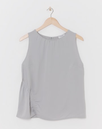 Simply Be Light Grey Ruched Sleeveless Blouse