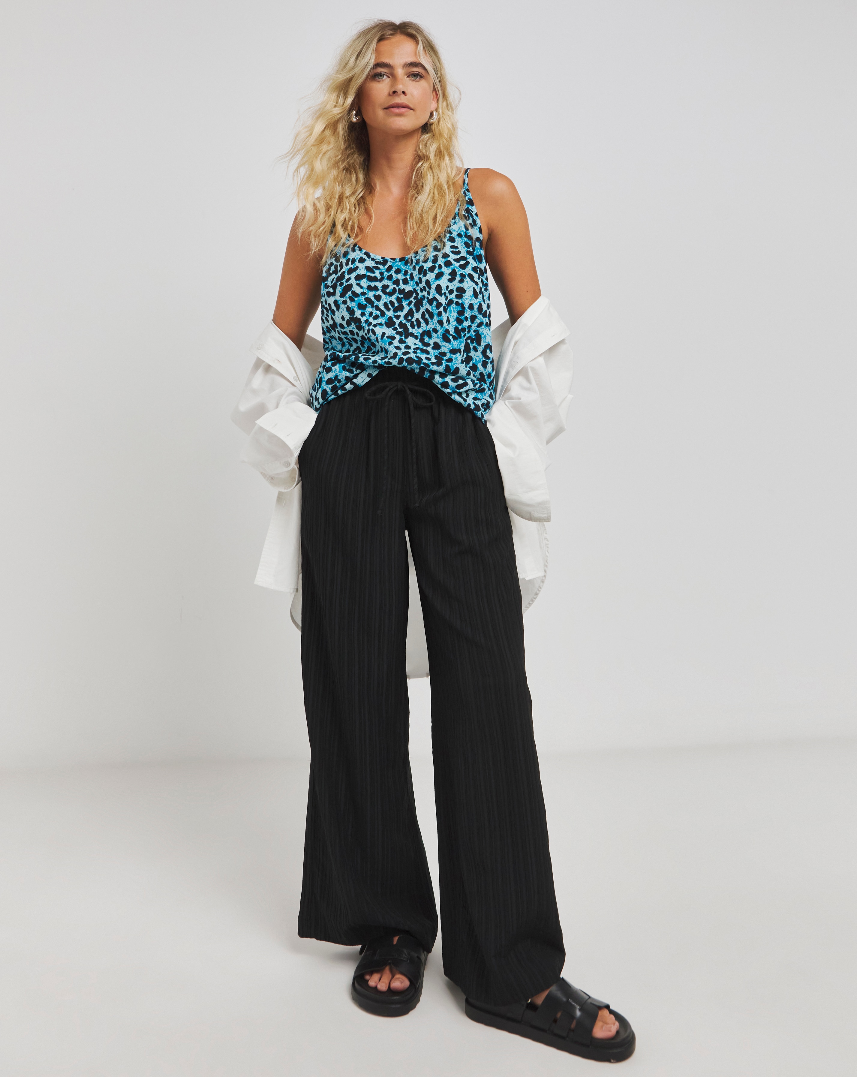 Blue Animal Scoop Neck Cami