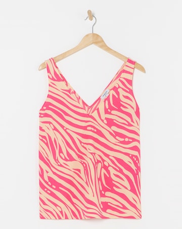 Simply Be Orange Print V Neck Vest
