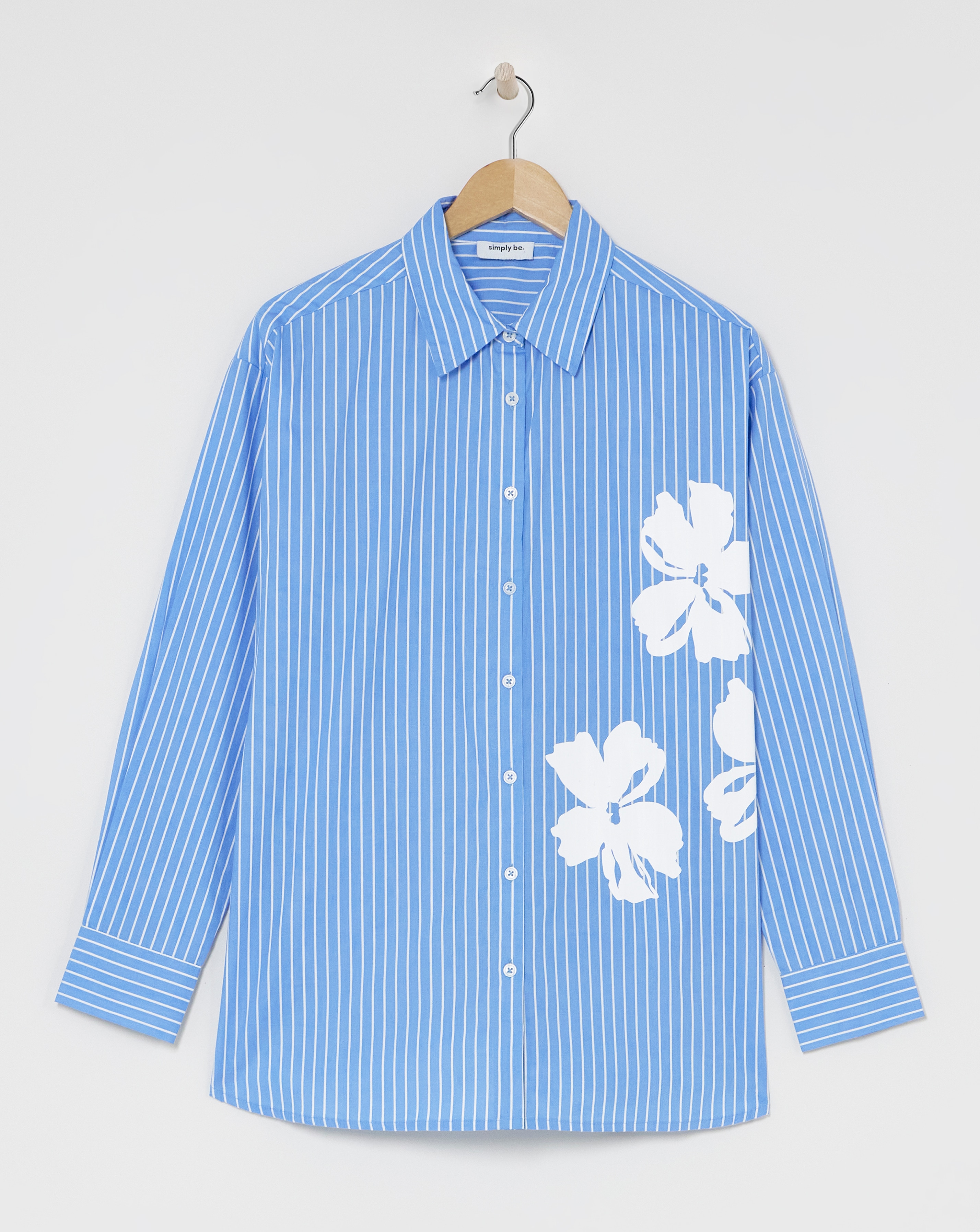 Placement Print Oversized Poplin Shirt