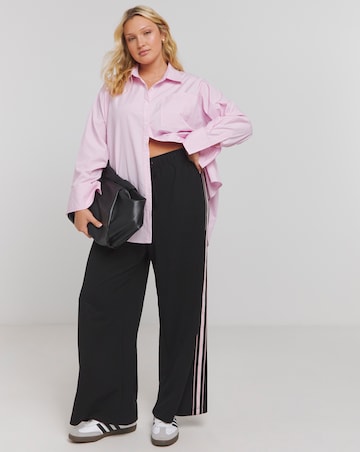 Mixed Stripe Oversized Poplin Shirt
