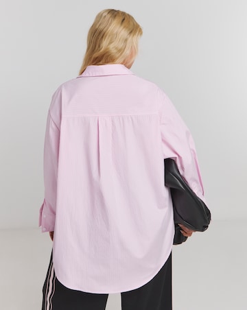 Mixed Stripe Oversized Poplin Shirt