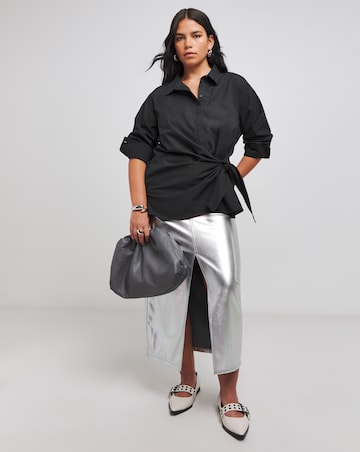 Poplin Knot Front Shirt