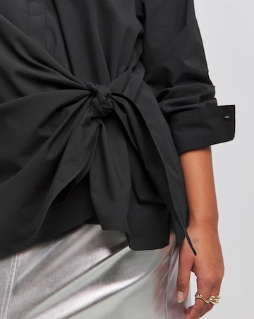 Poplin Knot Front Shirt