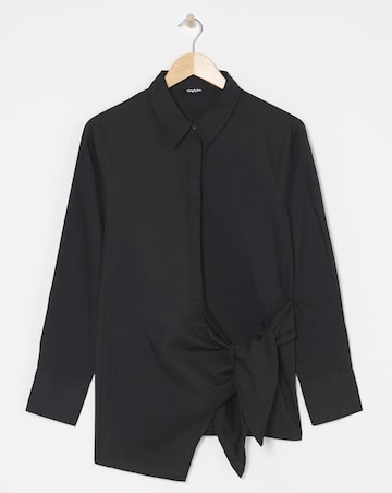 Poplin Knot Front Shirt