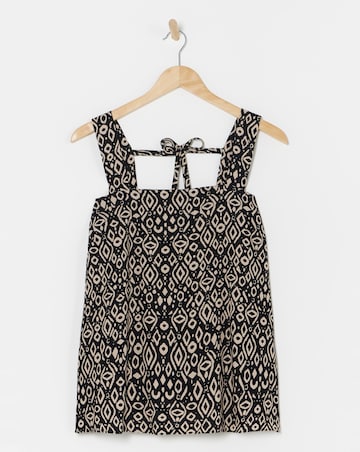 Simply Be Mono Print Viscose Beaded Strappy Cami