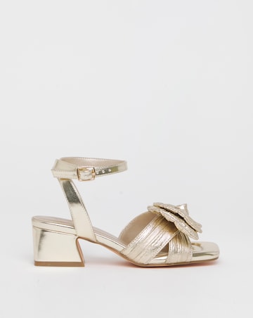 Monet Double Bow Low Block Heels - Wide Fit (E)