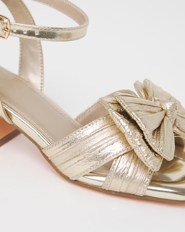 Monet Double Bow Low Block Heels - Wide Fit (E)