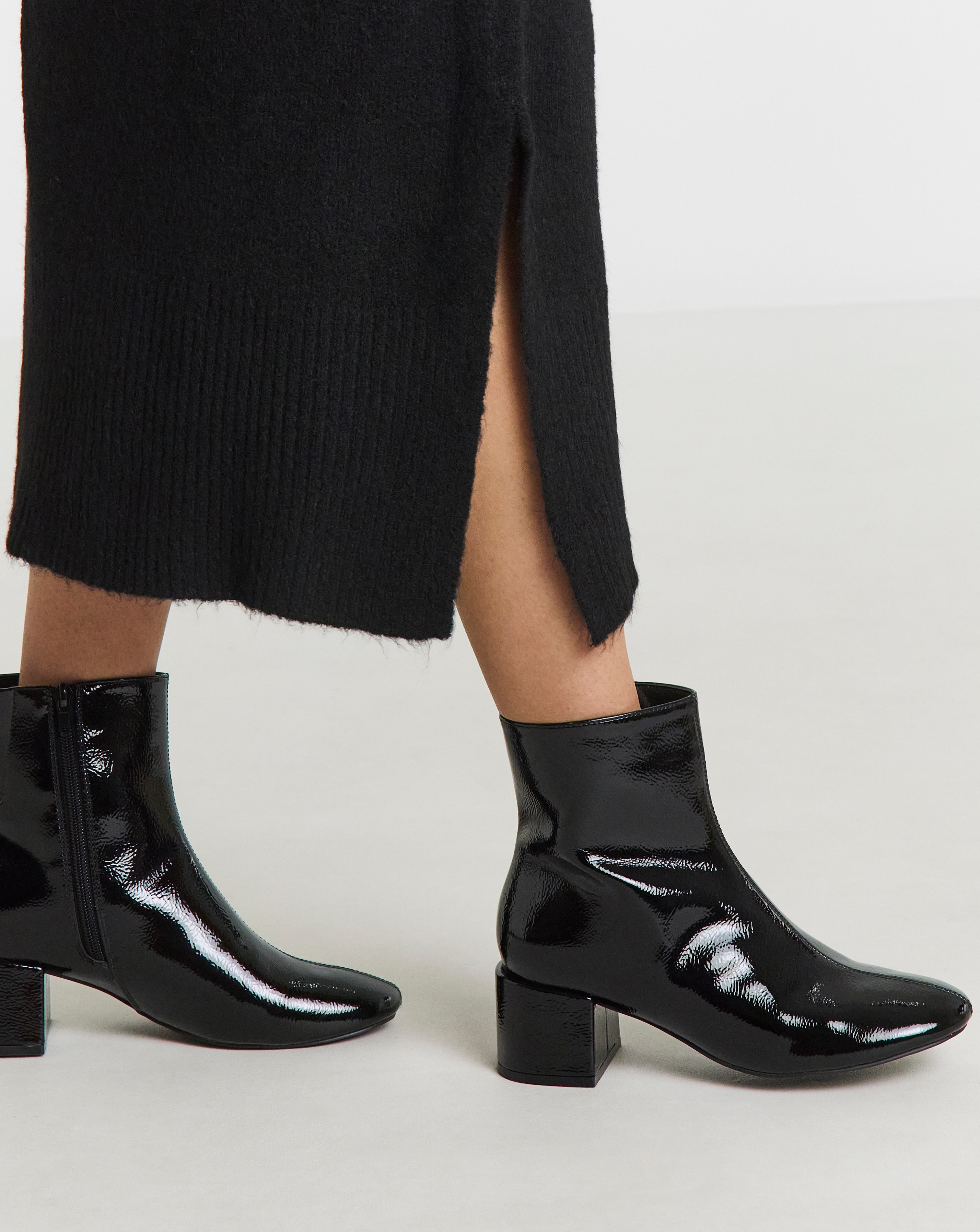 New In - Low Block Heel Ankle Boot Wide