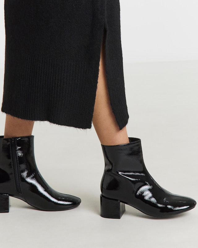Anastasia Low Block Heel Ankle Boots - Wide Fit (E)