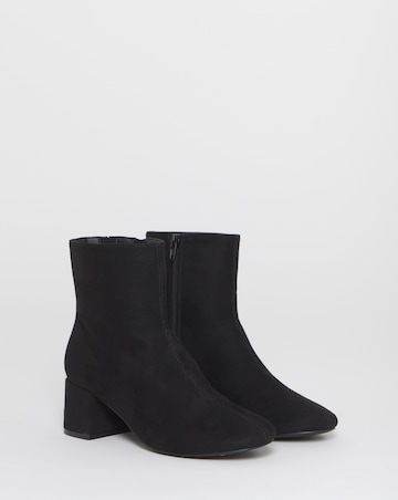 Anastasia Low Block Heel Ankle Boots - Wide Fit (E)
