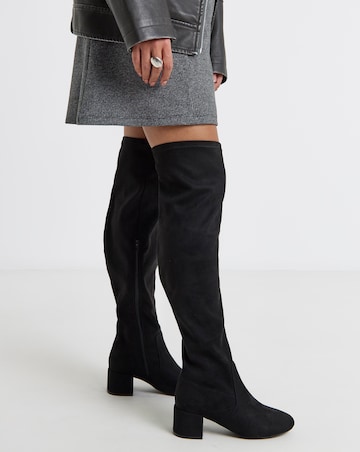 Amina Over The Knee Stretch Boots - Extra Wide Fit (EEE) & Super Curvy Calf