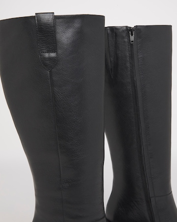 Cloudy Leather Platform Knee High Boots - Wide Fit (E) & Super Curvy Calf