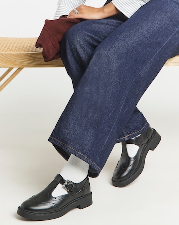 North T Bar Brogue Mary Jane Shoes - Extra Wide Fit (EEE)