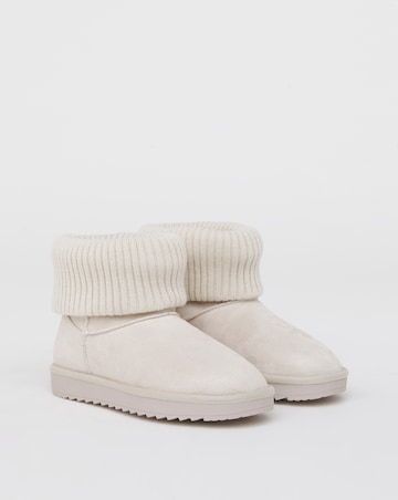 Seeker Warm Lined Cuff Slipper Snug Boots - Wide Fit (E)