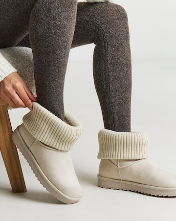 Seeker Warm Lined Cuff Slipper Snug Boots - Wide Fit (E)