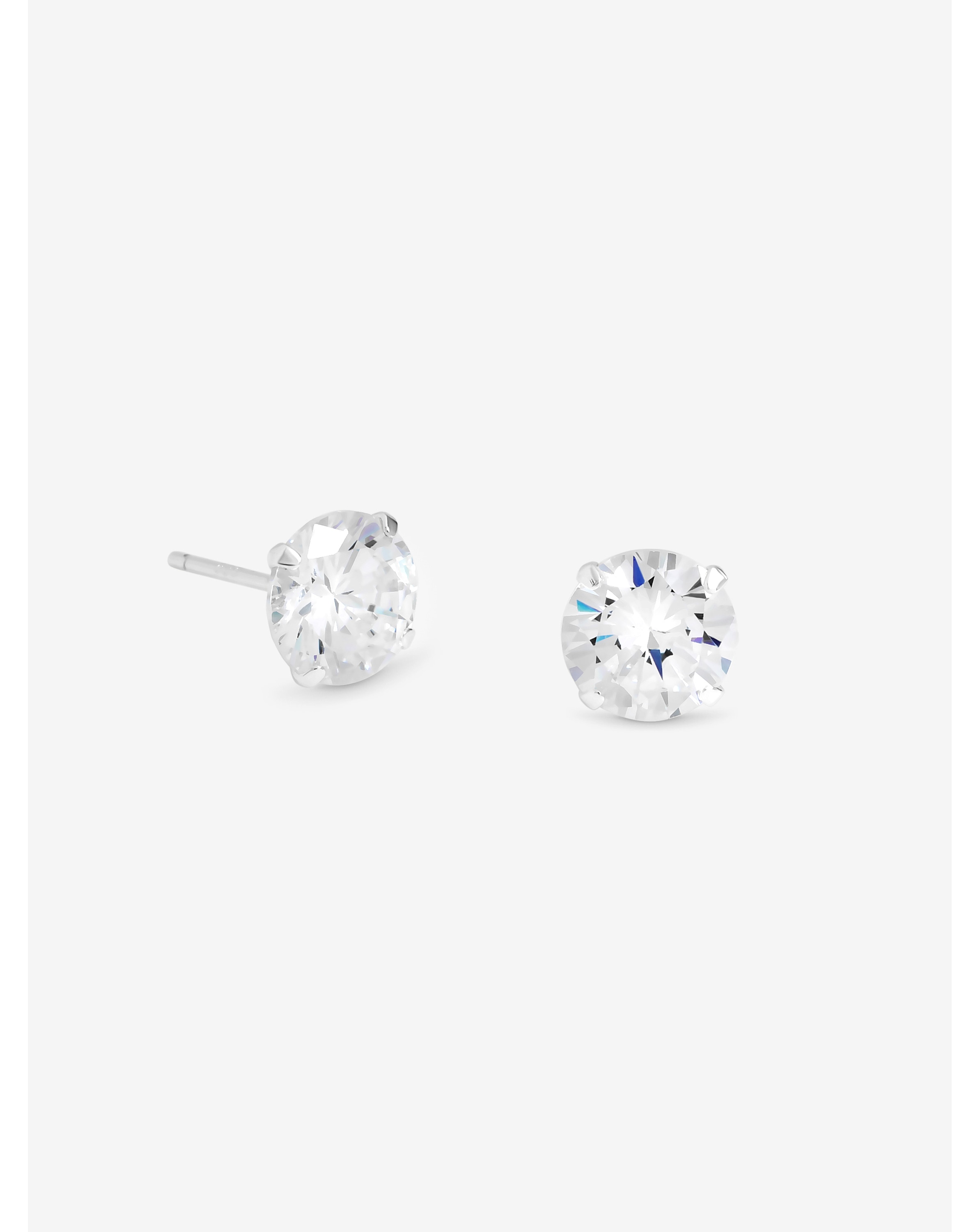 Sterling Silver 925 CZ Solitaire Studs