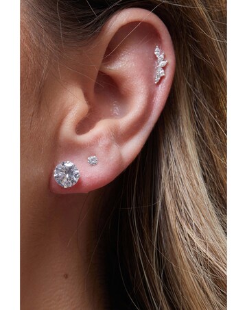 Simply Silver Sterling Silver 925 with Cubic Zirconia Solitaire Stud Earrings