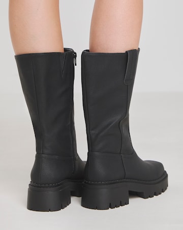 Peyton Chunky Biker Boots - Wide Fit (E) & Curvy Calf