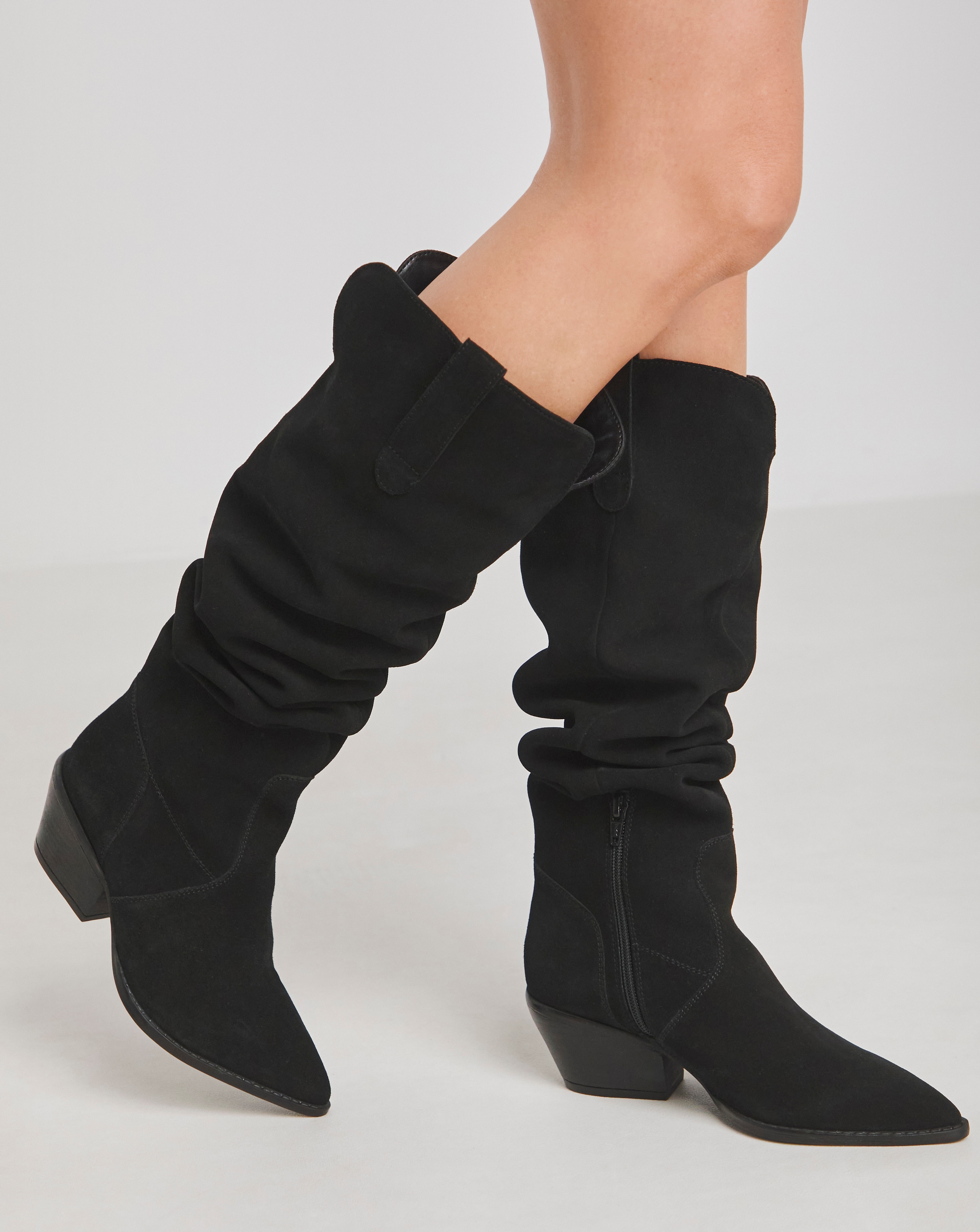 Over Knee Suede Western Boot Wide