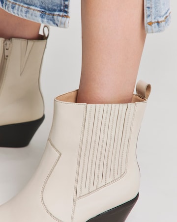 Katya Leather Pointed Chelsea Western Ankle Boots - Wide Fit (E)