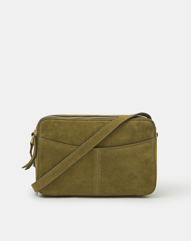 Accessorize Double Zip Suede Camera Bag