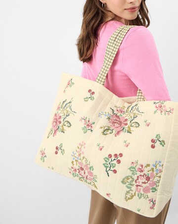 Accessorize Embroidered Quilted Shopper Bag