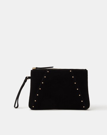 Accessorize Stud Suede Clutch Bag