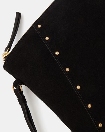Accessorize Stud Suede Clutch Bag