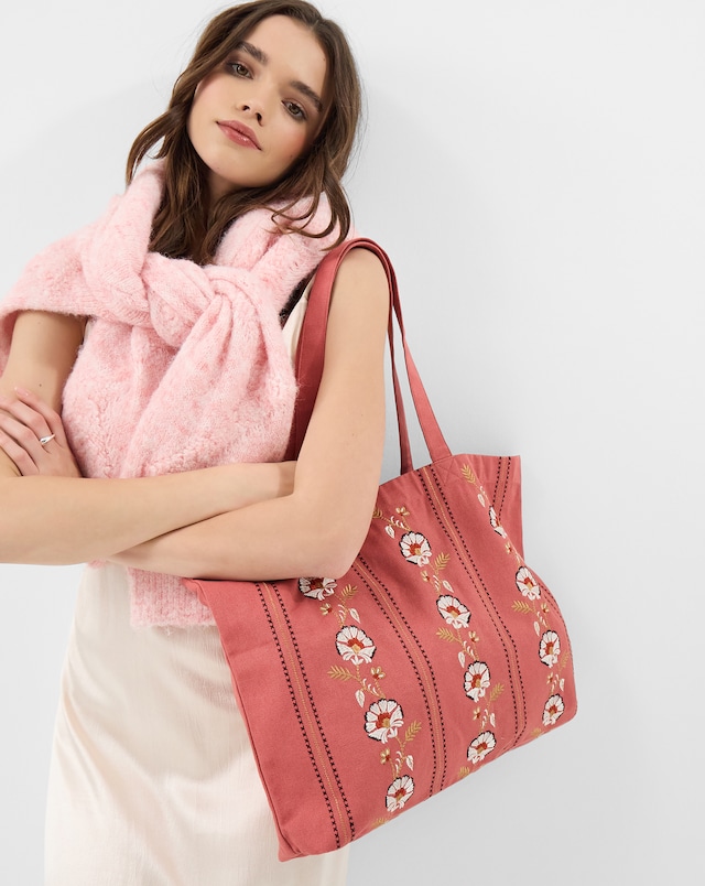 Accessorize Embroidered Shopper Bag