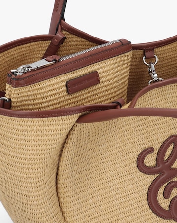 Emporio Armani Woven Straw Medium Natural Tan Shopper Bag