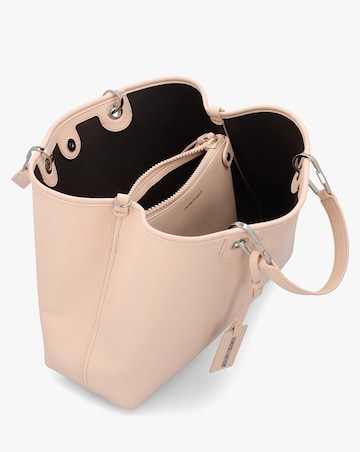Emporio Armani Apricot Moka Pebbled Shopper With Pouch