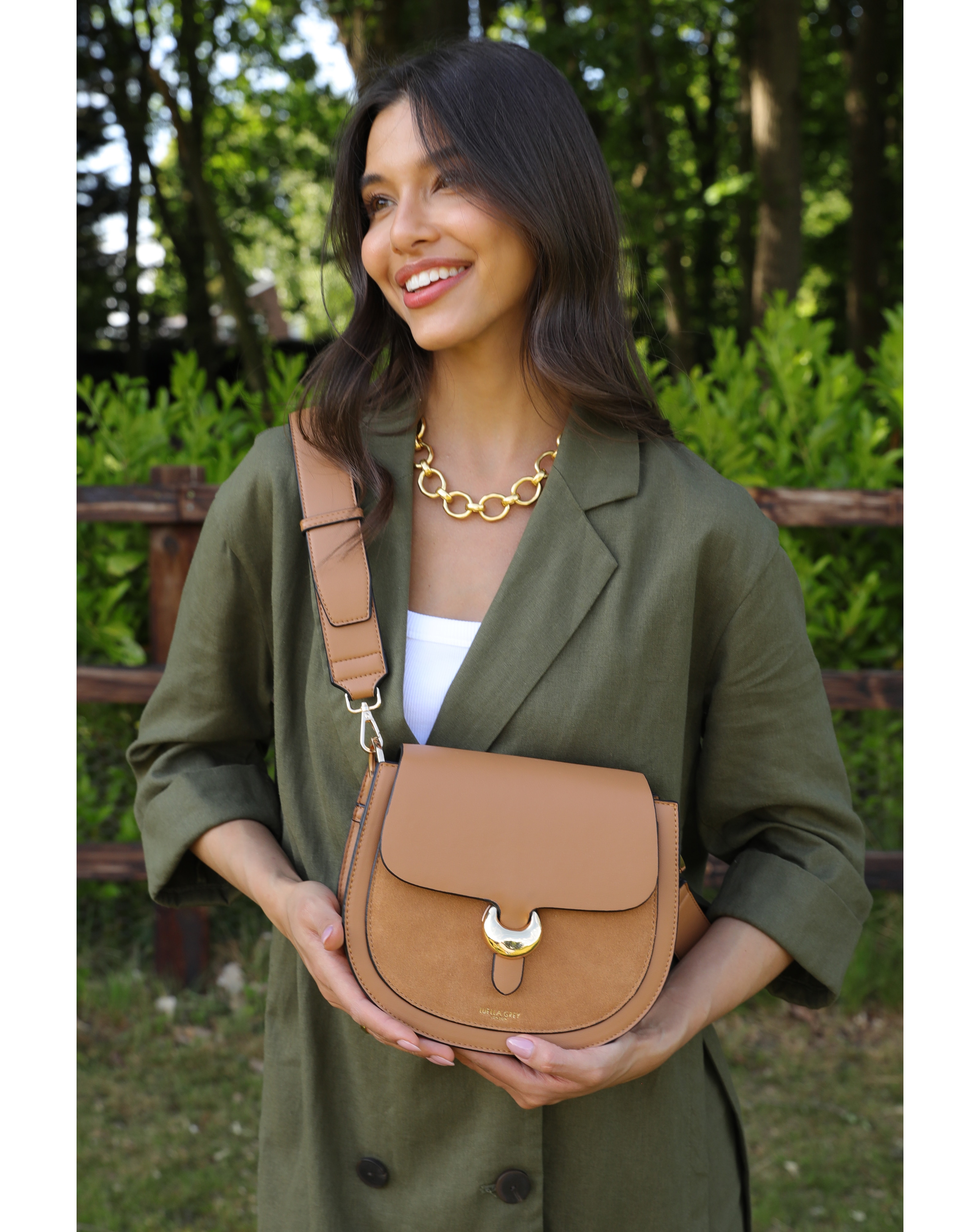 New In - Luella Grey Venetia Camel Crossbody