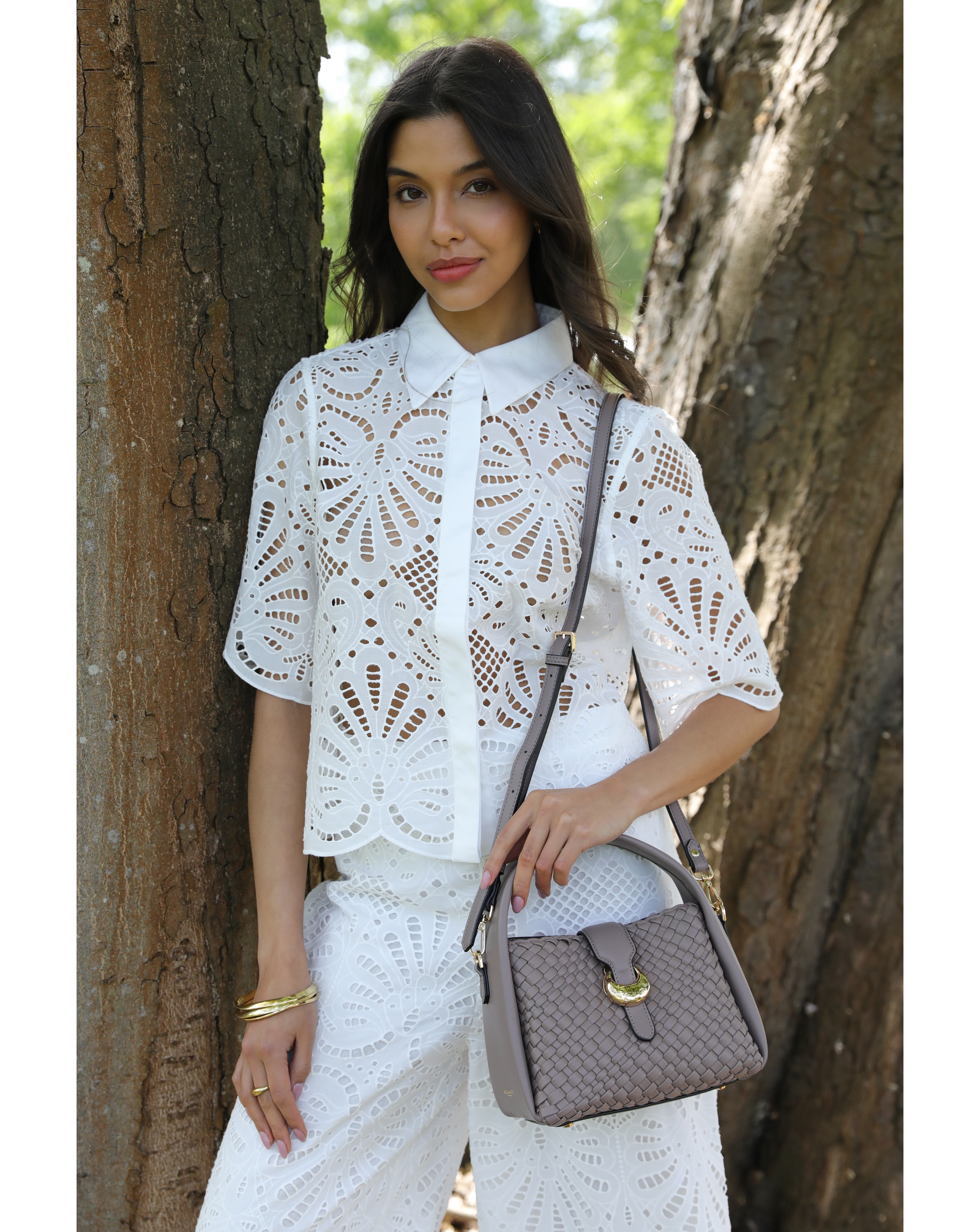 Luella Grey Maggie Peat Weave Crossbody