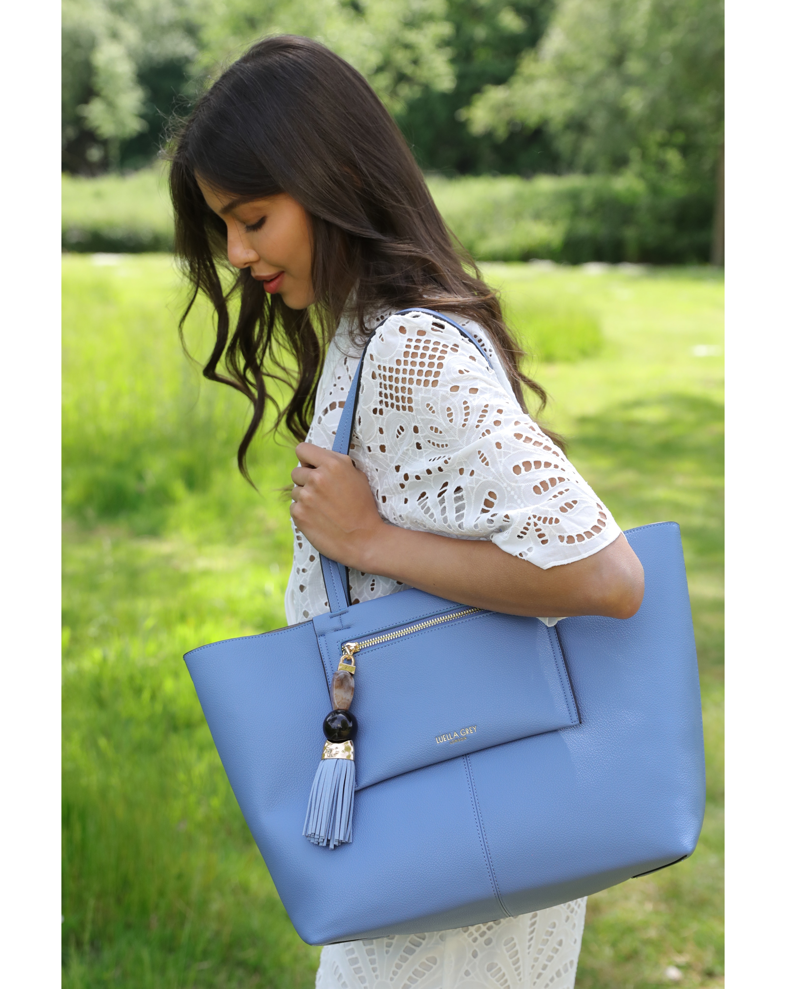 Luella Grey Catalina Blue Tote Inc Pouch