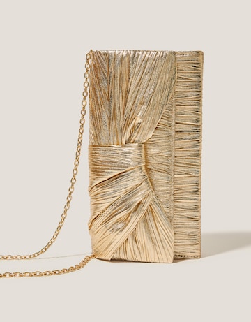 Monsoon Mia Pleated Metallic Clutch Bag