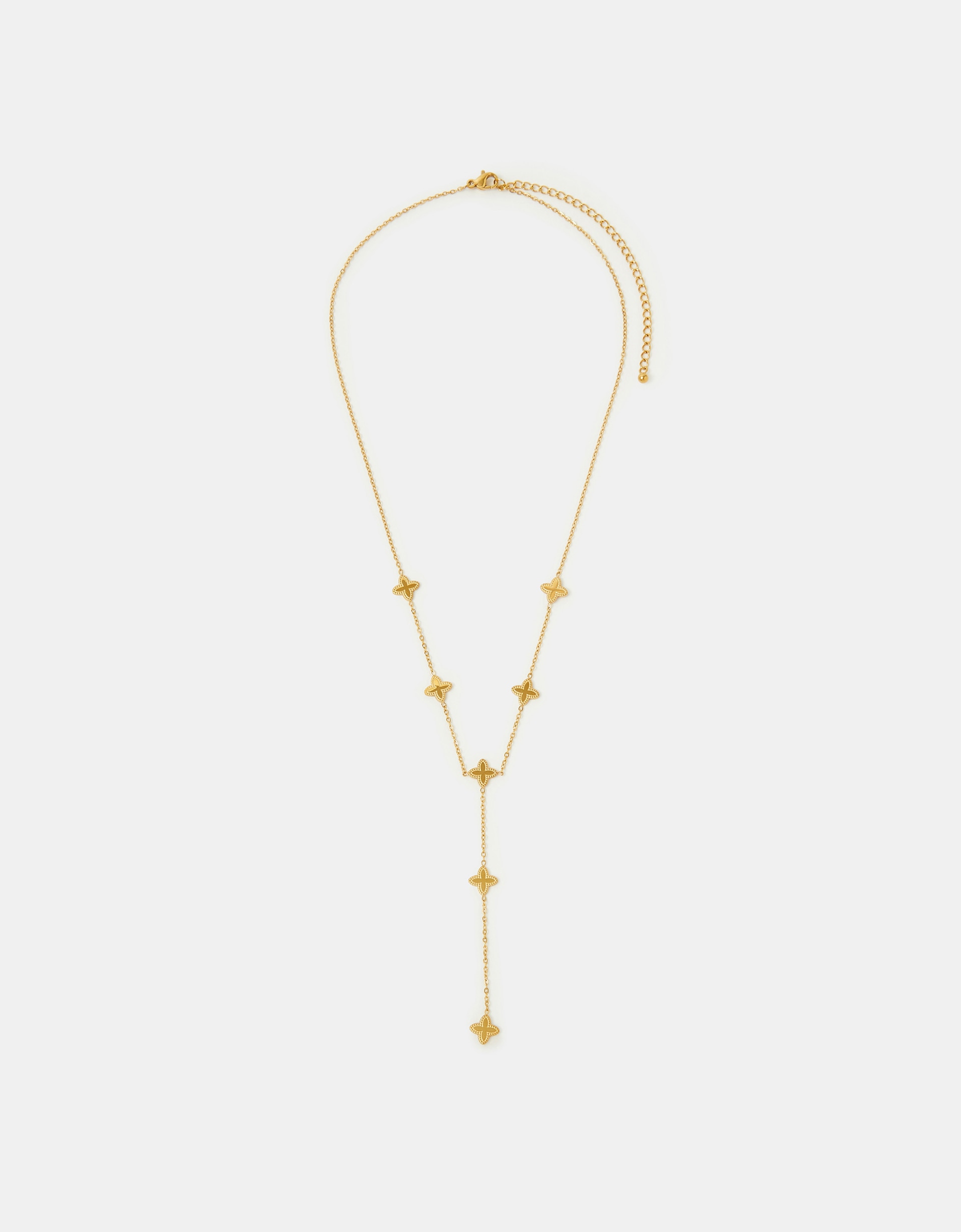New In - Accessorize Clover Lariat Necklace