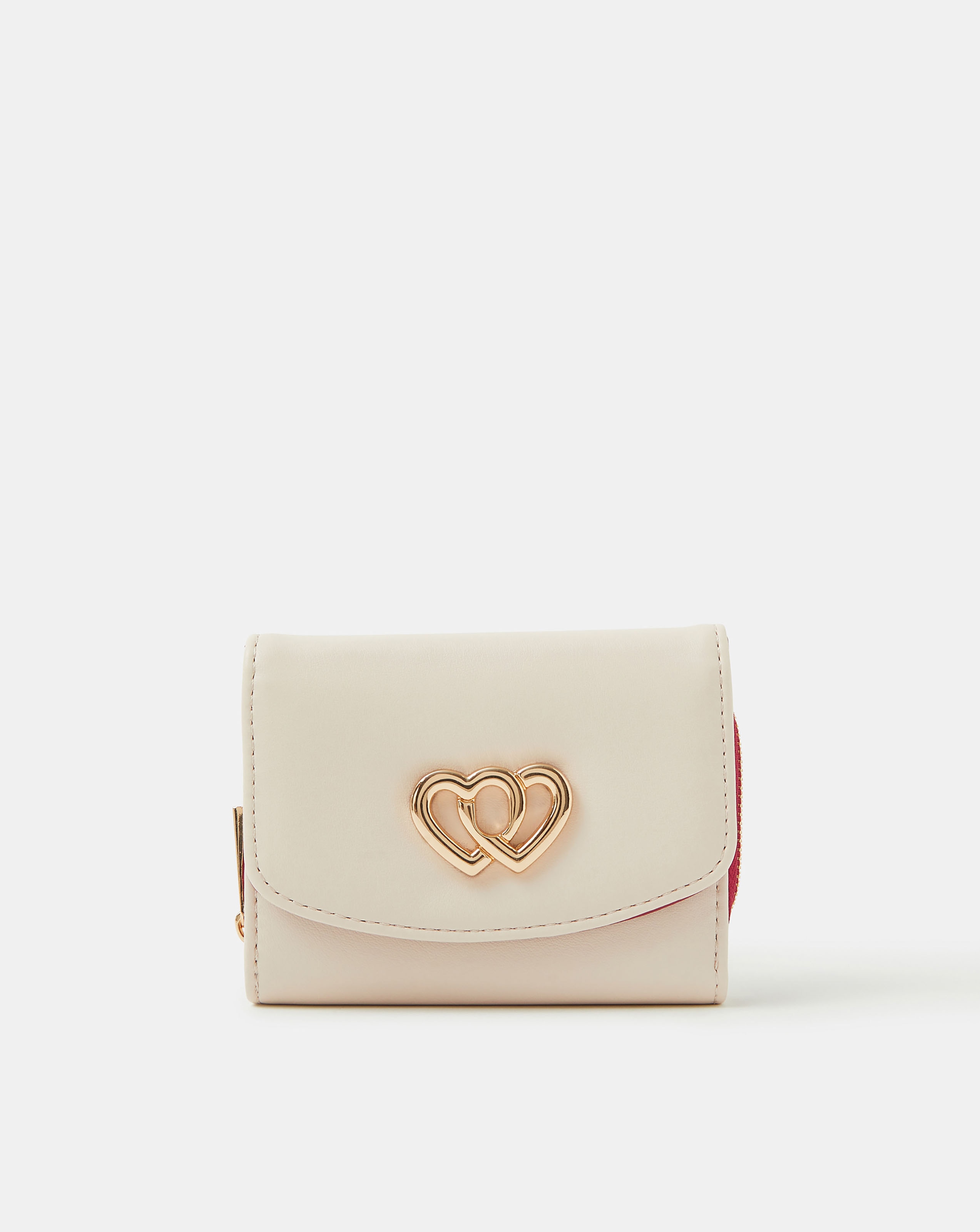 New In - Accessorize Double Heart Leather Purse