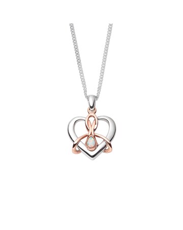 Forever Yours Sterling Silver Dwynwen Pendant with Opal