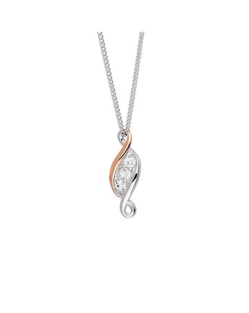 Past Present Future Sterling Silver Pendant with Topaz