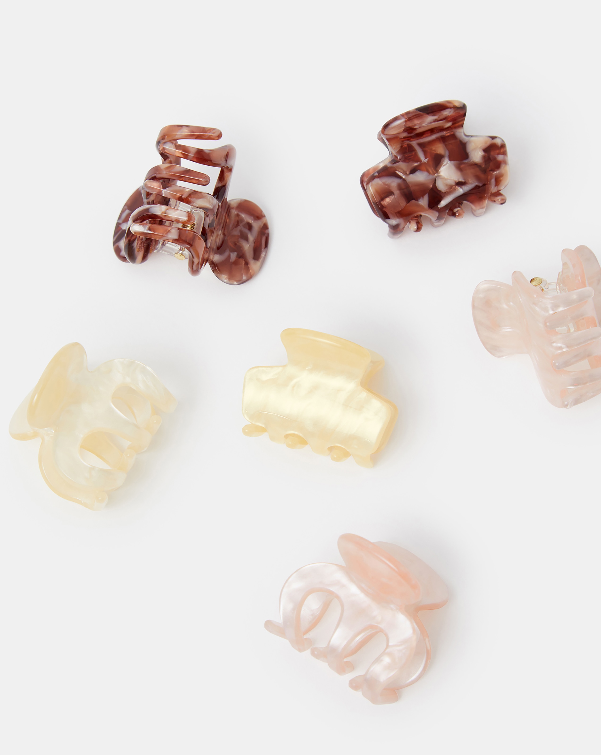 New In - Accessorize Mini Marbled Claw Clips