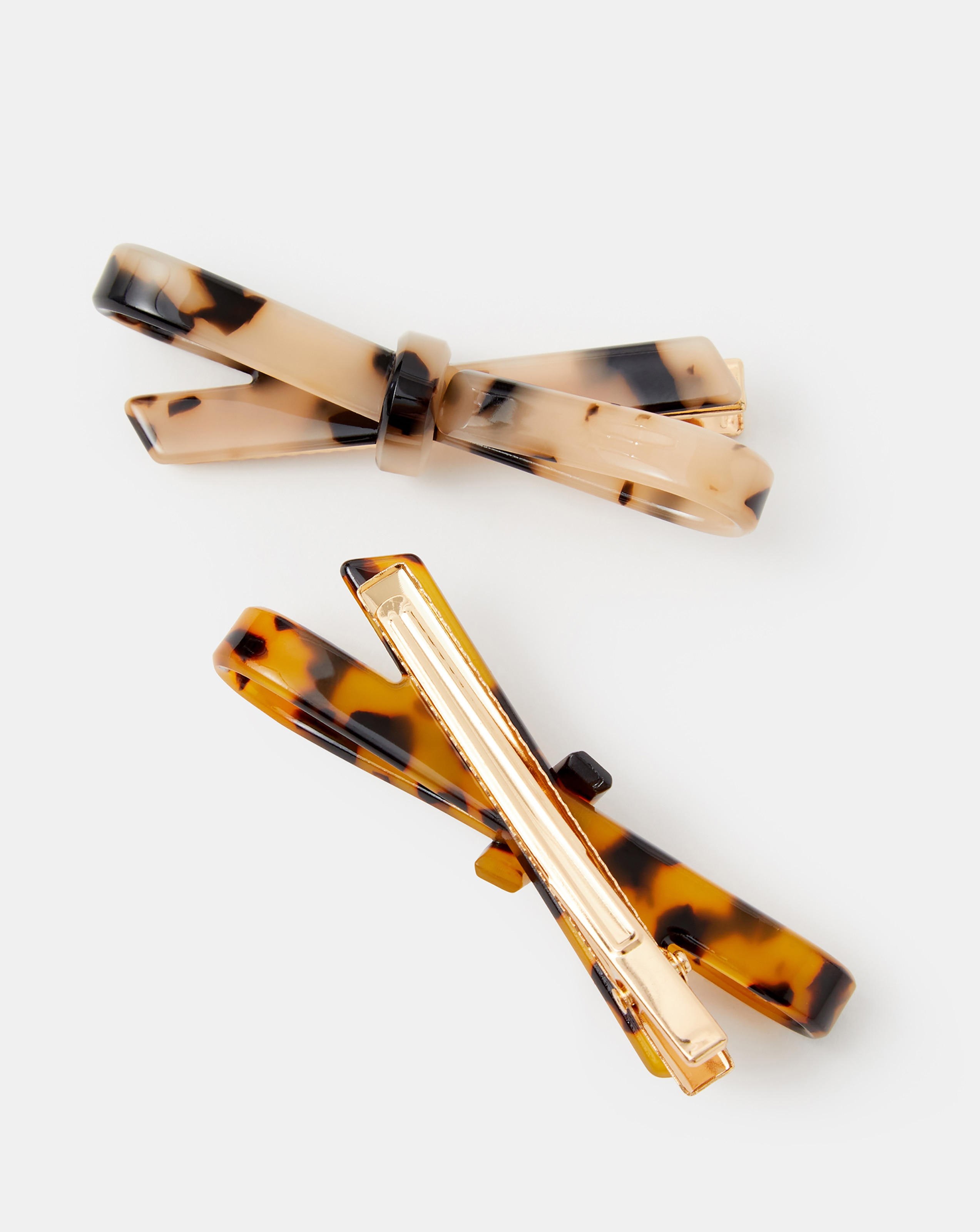 New In - Accessorize Tort Bow Hair Clips
