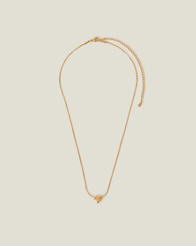 Accessorize SS Heart Necklace - Gold