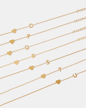 Accessorize SS Heart Initial Bracelet