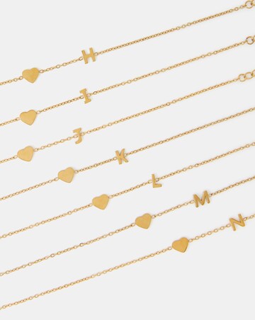 Accessorize SS Heart Initial Bracelet
