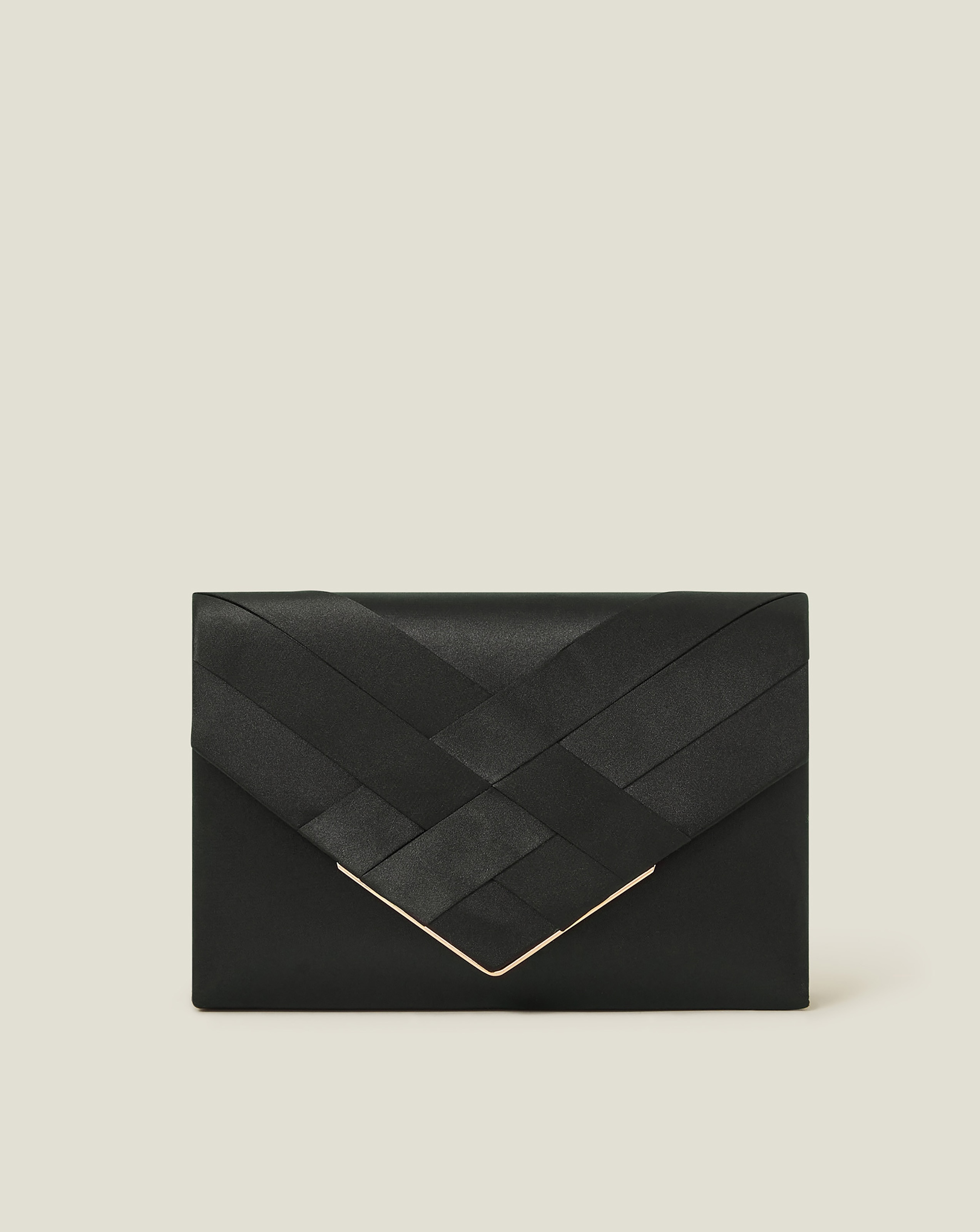 New In - Accessorize Woven Satin Clutch Bag