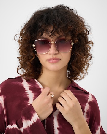 Accessorize Geometric Metal Sunglasses