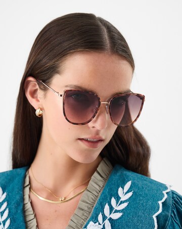 Accessorize Cat Eye Tort Sunglasses