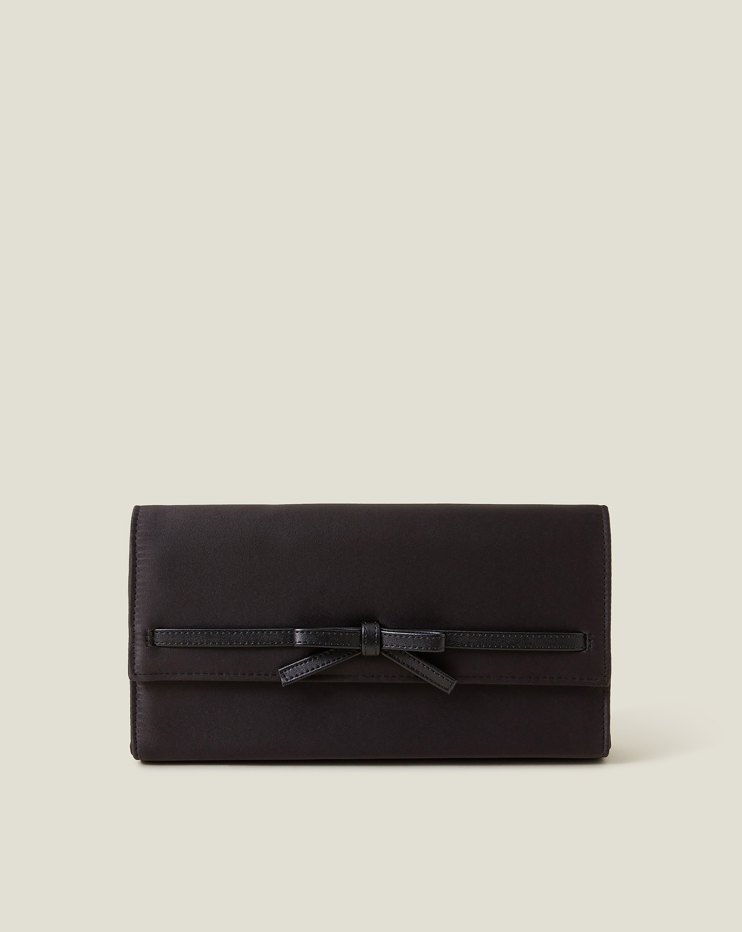 New In - Accessorize Bow Satin Clutch Bag