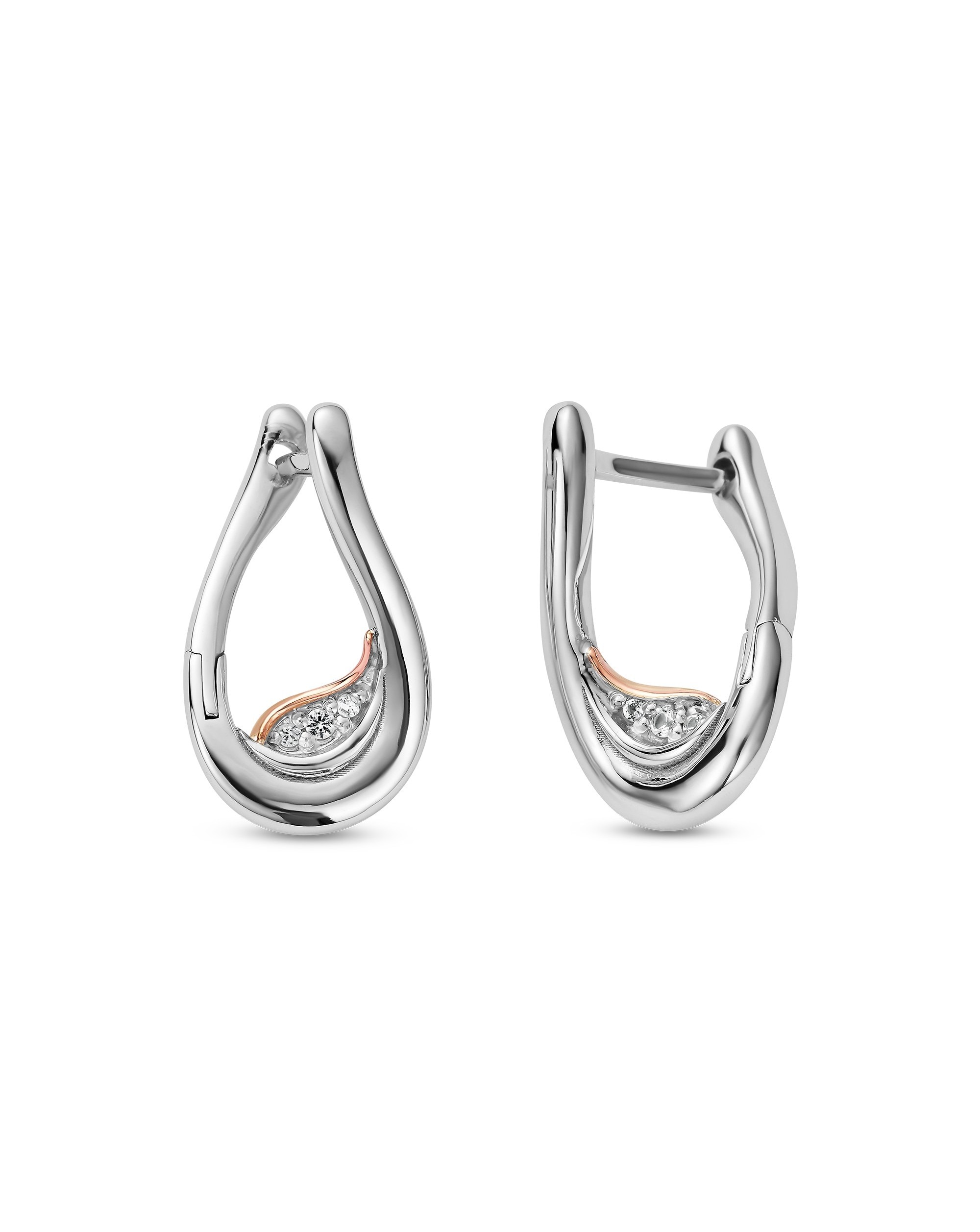 New In - Past Present Future Twist Hoop Earrings